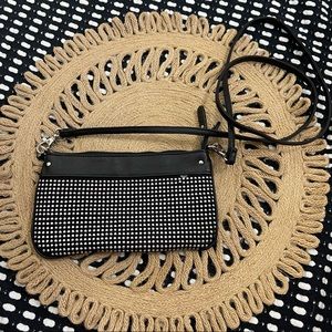 Steve Madden jeweled crossbody bag black leather